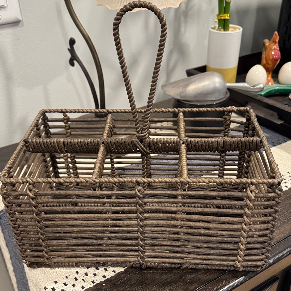 Rustic Brown Woven Storage Basket